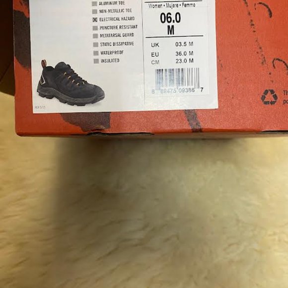 NIB $115 WORX Women 6 Hiking Sneaker Boots 3" Cobalt Hiker Steel Toe in Black - Picture 8 of 9